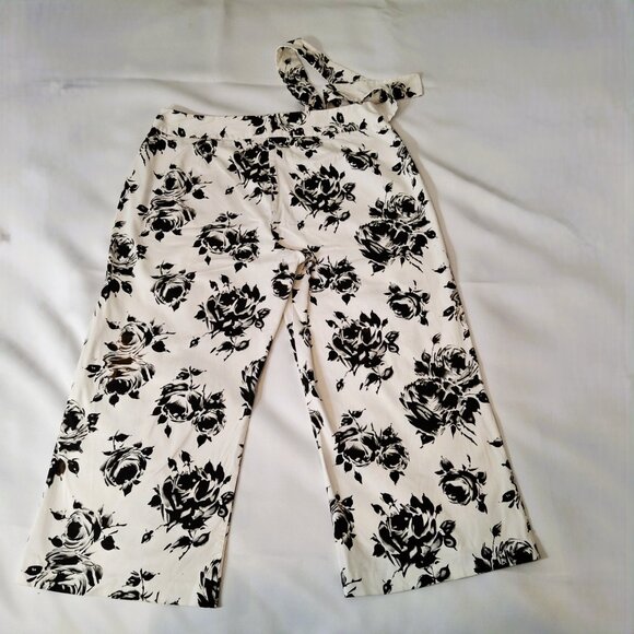 Jessica Culottes Cropped Pants Capris Plus Sz 18 Floral With Sash Zipper - Picture 5 of 16